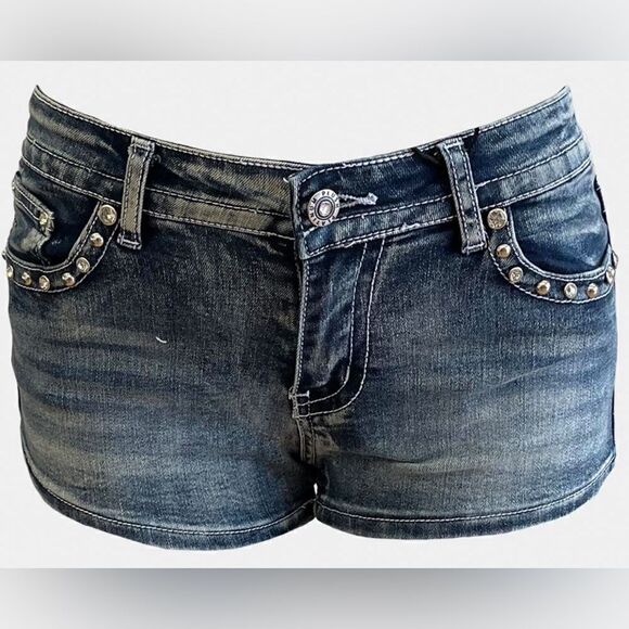 Platinum Plush Let’s Ride Motorcycle Rhinestone Shorts - Picture 3 of 4